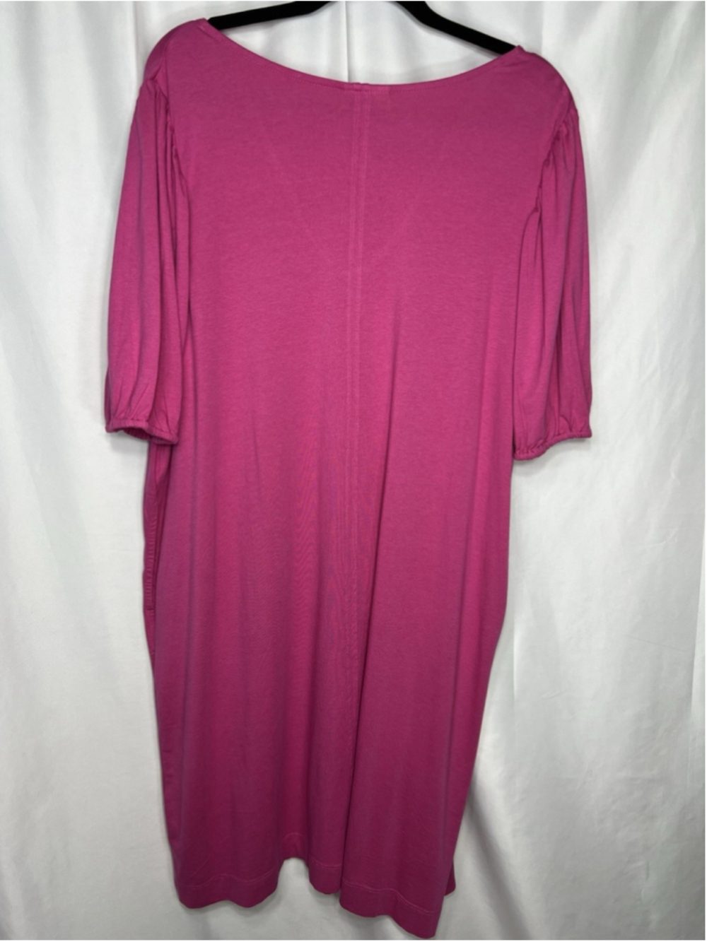 Womens J Jill Dress Hot Pink Short Sleeve Pockets Sz XL Soft Modal Blend Casual - Picture 5 of 11